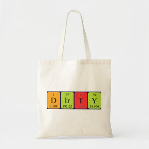 Dirty Perioty bord namn tote bag Tygkasse