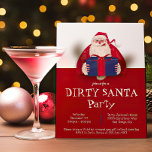 Dirty Santa Gift Exchange-Julfesten Inbjudningar<br><div class="desc">Smutsidig jultomte-Julfest i julklapp. Har en smutsig,  dammfylld Jultomten med en gag julklapp. Han kanske stjäl din gåva! Modern och enkel design. Alla formuleringar kan ändras.</div>