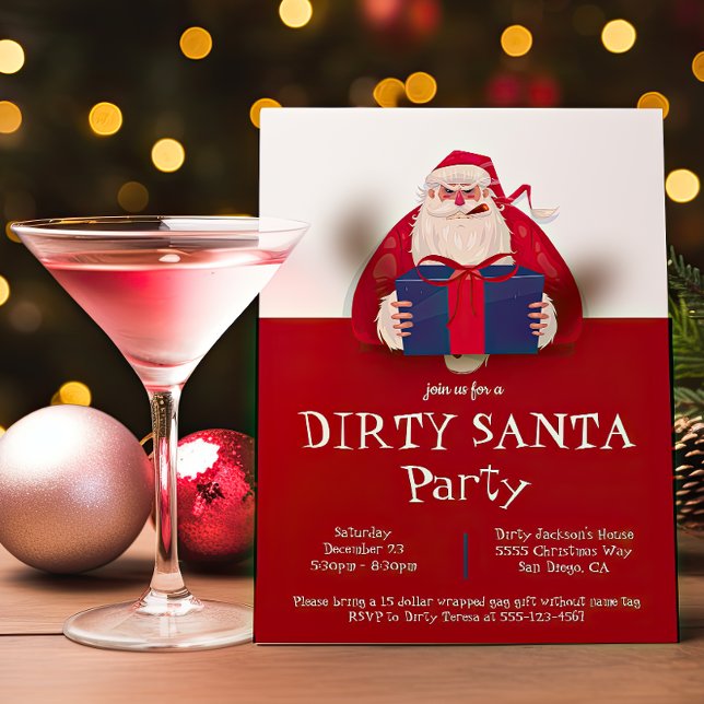 Dirty Santa Gift Exchange-Julfesten Inbjudningar (Skapare uppladdad)