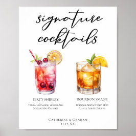 Dirty Shirley Bourbon Smash Namnteckning Drinks Me Poster