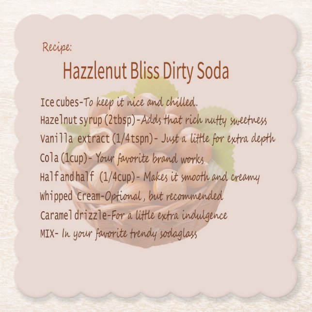 Dirty Soda Hazelnut Bliss Underlägg Papper (Framsida)