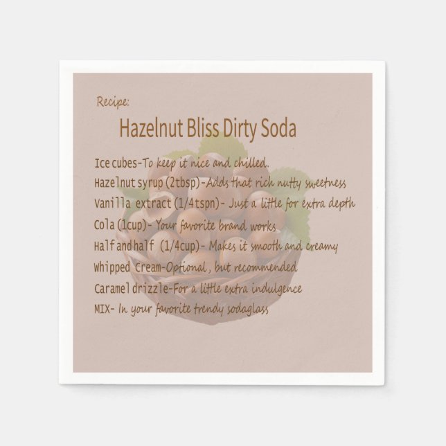 Dirty Soda Hazelnut Napkin Pappersservett (Framsidan)