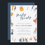 Dirty Thirty 30års födelsedag Party Inbjudningar<br><div class="desc">Fira en 30års födelsedag med den här "smutsiga trettio" festinbjudan. Anpassad med dina uppgifter om party och återgår till att koordinera blått på baksidan.</div>