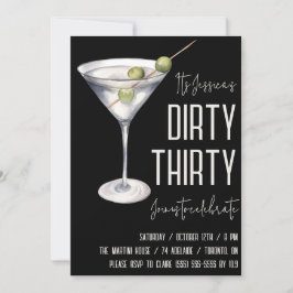 Dirty Thirty, Dirty Martini, 30års födelsedag Inbjudningar