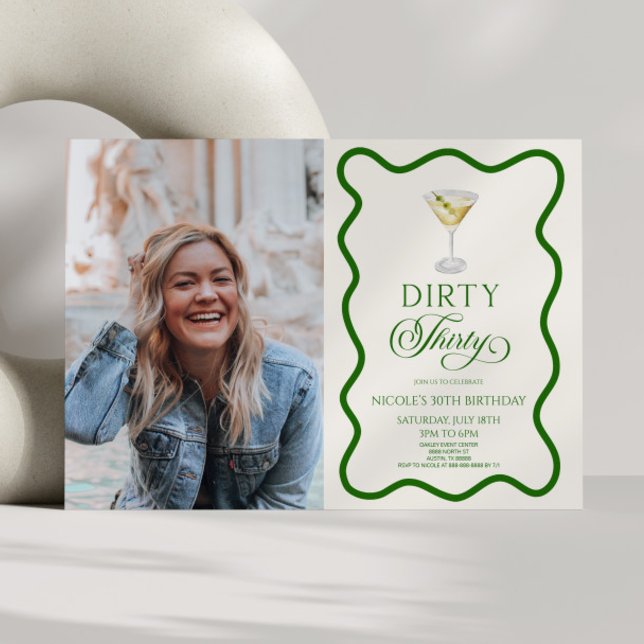 Dirty Thirty Dirty Martini 30års födelsedag Party Inbjudningar (Skapare uppladdad)