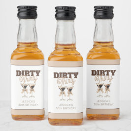 Dirty Thirty Espresso Martini 30års födelsedag Par Spritflaskor Etikett
