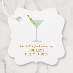 Dirty Thirty Martini Cocktail, 30års födelsedag Pa Gåvor Etiketter