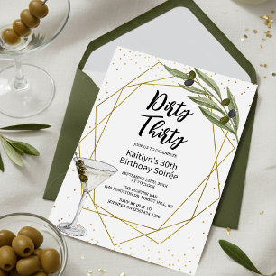 Dirty Thirty Martini Soaré 30-årsfest Inbjudningar