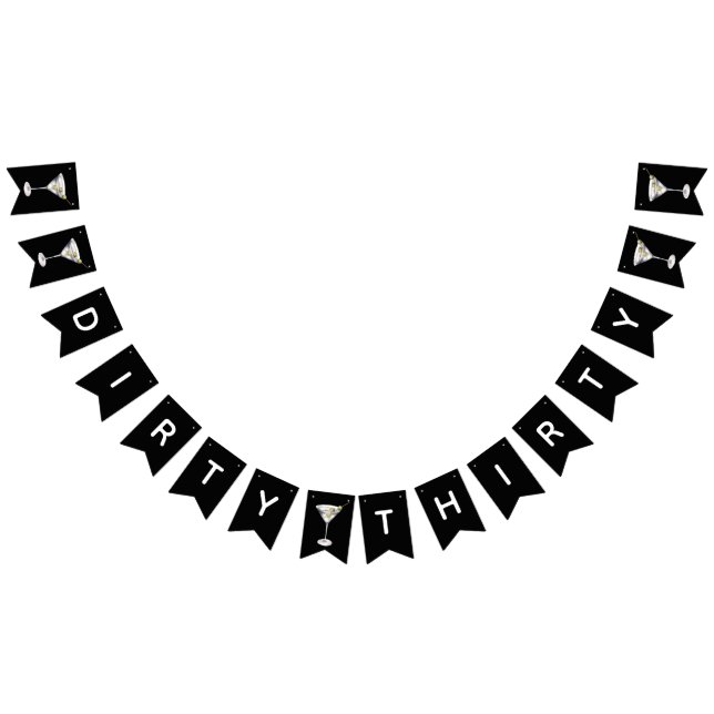 Dirty Thirty, Martini Thmet 30års födelsedag Party Vimplar (Alla)