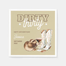 Dirty Thirty Rodeo Taupe Beige 30th Birthday Party
