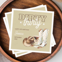 Dirty Thirty Rodeo Taupe Beige 30th Birthday Party