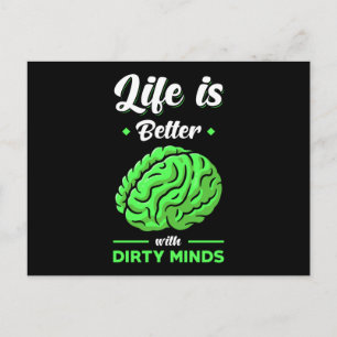 Dirty Thoughts Funny Satt Vykort