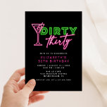 Dirty trettio Neon Grönt & Rosa 30års födelsedag Inbjudningar<br><div class="desc">Den här skarpa och roligt nydesignen för grönt och rosa är redo att anpassa för en födelsedagsfest!</div>