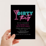 Dirty tretty Neon Blue & Rosa 30års födelsedag Inbjudningar<br><div class="desc">Den här skarpa och roligt nyblå och rosa designen är redo att anpassa för en födelsedagsfest!</div>