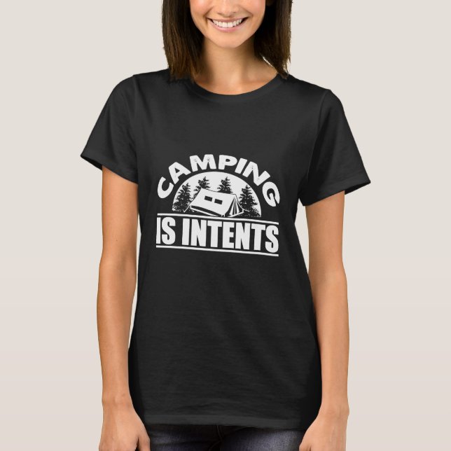 Dirty Tvätt T-Shirt Camping Intents Manar Women Yo (Framsida)
