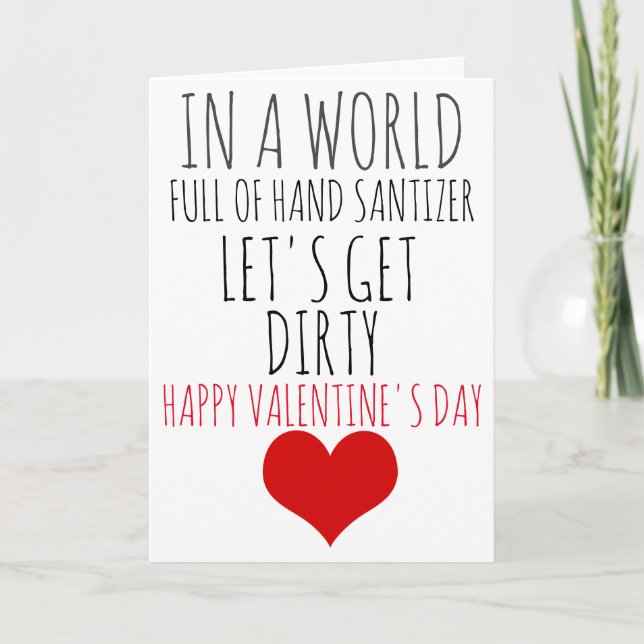 Dirty Valentines day Card - karantänValentineser Helgkort (Framsida)