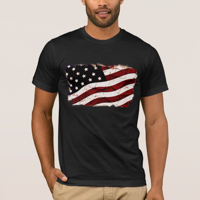 Dirty Vintage USA flagga Tee (Framsida)