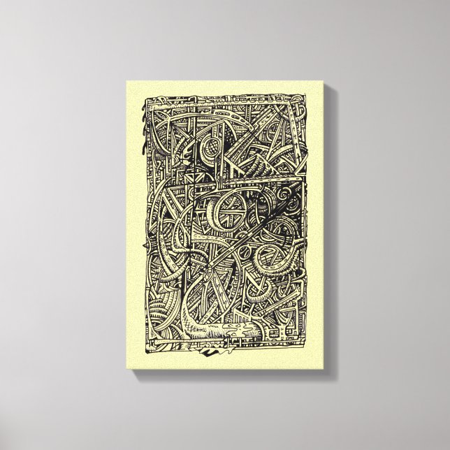 Dis-cross, Bläck teckning Canvastryck (Framsida)