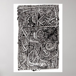 Dis-cross, Bläck teckning Poster