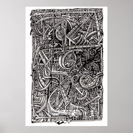 Dis-cross, Bläck teckning Poster