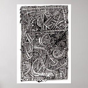 Dis-cross, Bläck teckning Poster