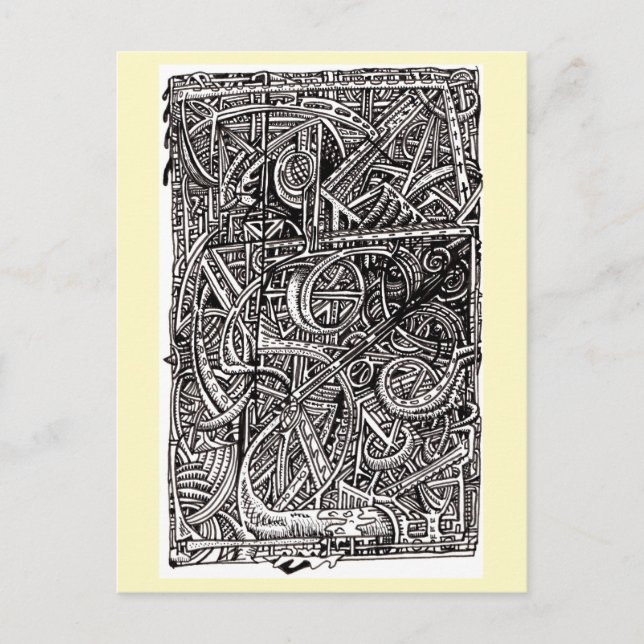 Dis-cross, Bläck teckning Vykort (Framsida)