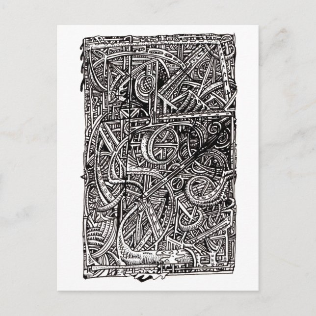 Dis-cross, Bläck teckning Vykort (Framsida)