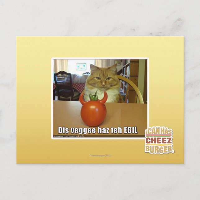Dis veggee haz the EBIL Vykort (Framsida)