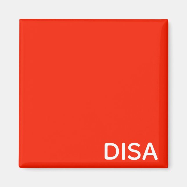Disa Red färg namn Magnet (Framsidan)