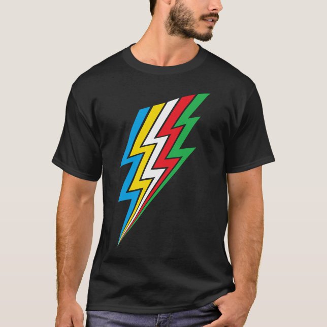 Disability Flagga Lightning Disability Pride T Shirt (Framsida)