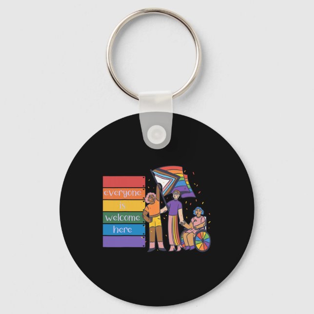 Disability Pride Alla är välkomna här.png  Nyckelring (Framsida)
