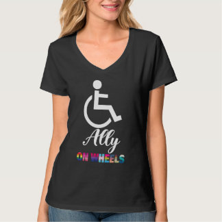 Disability Pride Awareness   Ally On Wheels Wheelc T Shirt