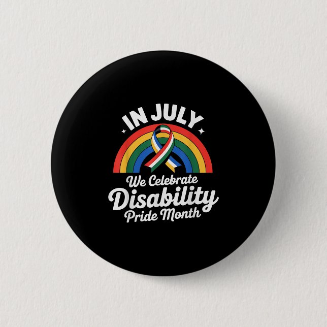 Disability Pride Flagga juli Inaktiverat Pride Mån Knapp (Framsida)