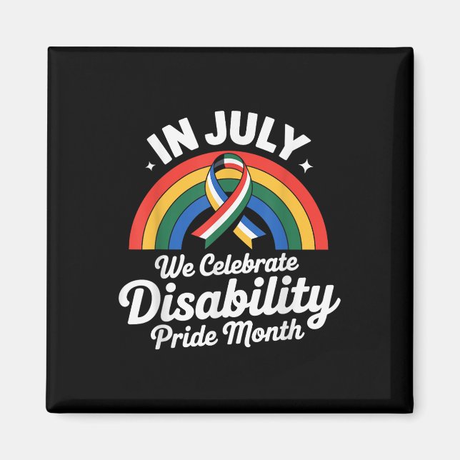 Disability Pride Flagga juli Inaktiverat Pride Mån Magnet (Framsidan)