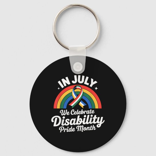 Disability Pride Flagga juli Inaktiverat Pride Mån Nyckelring (Framsida)