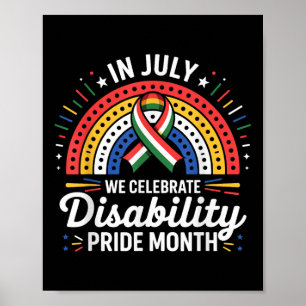 Disability Pride Flagga juli Inaktiverat Pride Mån Poster