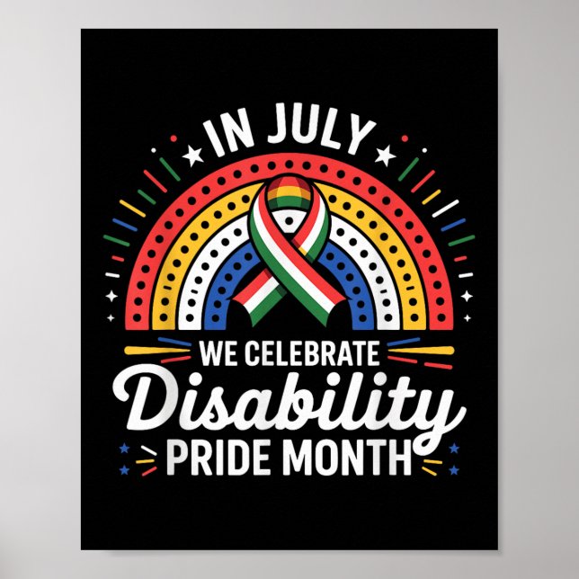Disability Pride Flagga juli Inaktiverat Pride Mån Poster (Framsidan)
