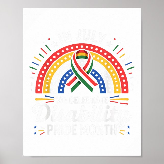 Disability Pride Flagga juli Inaktiverat Pride Mån Poster (Framsidan)