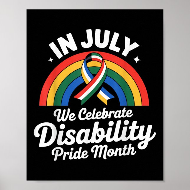 Disability Pride Flagga juli Inaktiverat Pride Mån Poster (Framsidan)