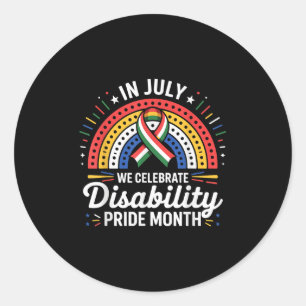 Disability Pride Flagga juli Inaktiverat Pride Mån Runt Klistermärke