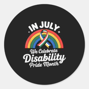 Disability Pride Flagga juli Inaktiverat Pride Mån Runt Klistermärke
