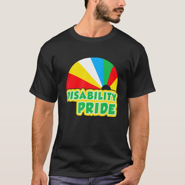 Disability Pride Flagga juli Inaktiverat Pride Mån T Shirt (Framsida)