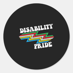Disability Pride Månad Flagga Disability Disabilit Runt Klistermärke