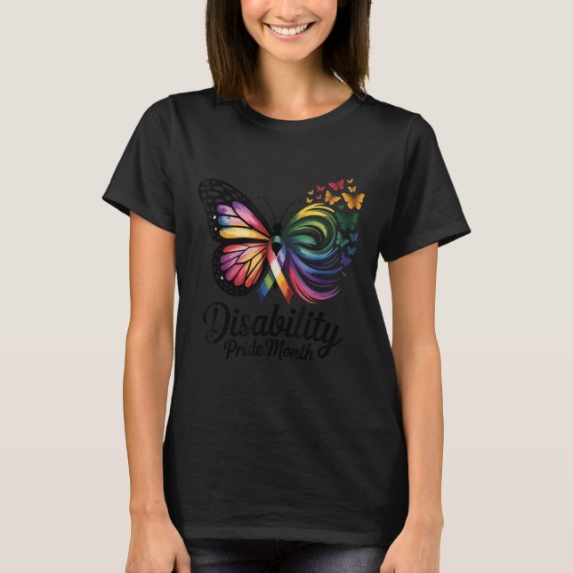 Disability Pride Monte Disability Pride Flagga_4 T Shirt (Framsida)
