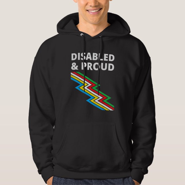 Disabled & Proud  Disability Pride Hoodie (Framsida)