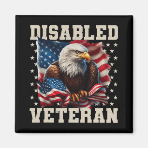 Disabled Veteran Amerikansk Flagga Militär Soldat Magnet
