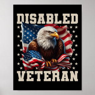 Disabled veteran amerikansk flagga militär soldat poster
