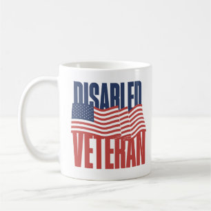 Disabled Veteran Proud Patriotic American Flagga U Kaffemugg