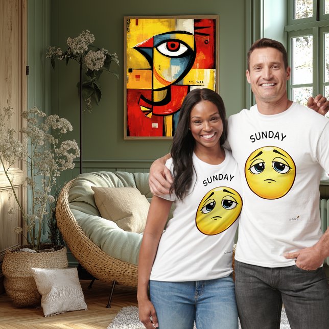 Disappointed Emoji | Sunday Mood Design T Shirt (Skapare uppladdad)
