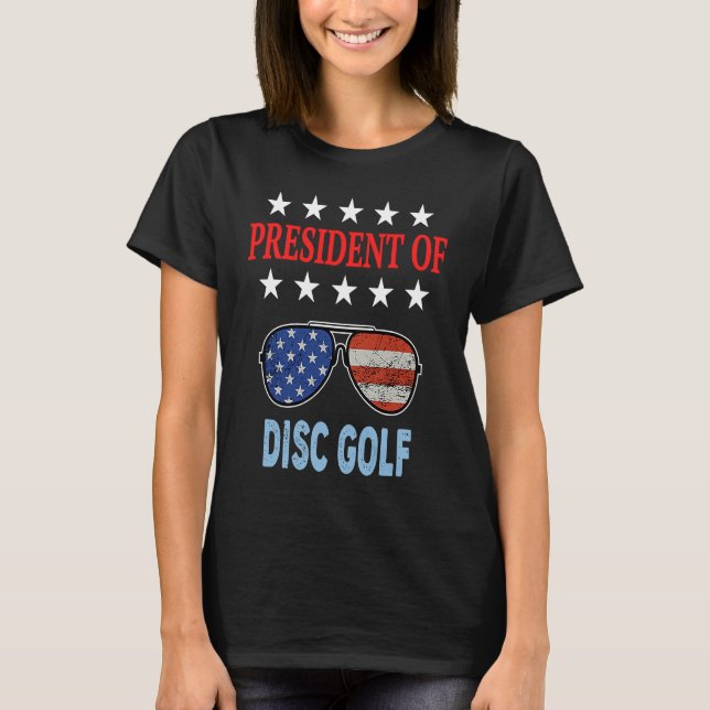 Disc Golf Accessories  USA Flag Disc Golf Saying T Shirt (Framsida)